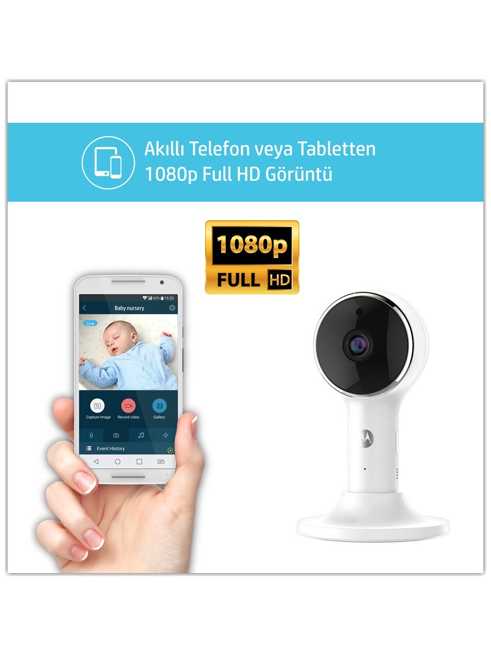 Motorola LUX64 FHD Wi-Fi Connect Ekranlı Bebek Kamerası